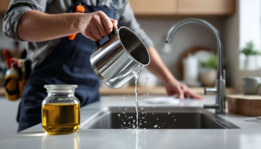 Waarom een loodgieter altijd lauw water bij frituurvet giet voordat het in de afvoer gaat